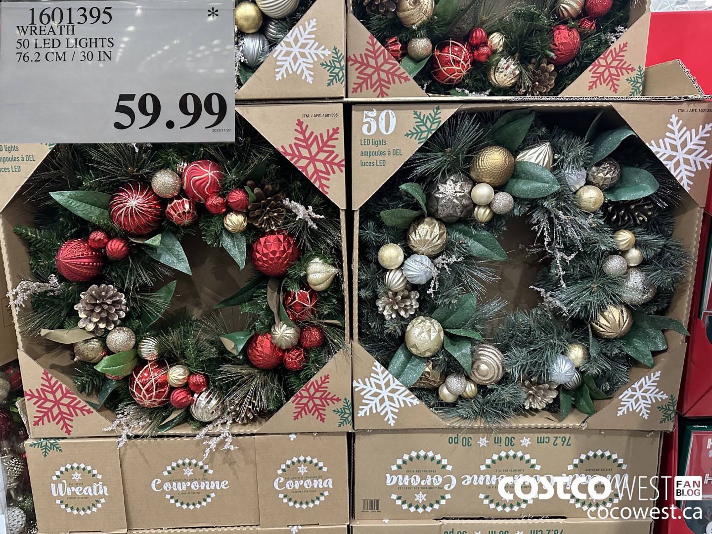 1601395 WREATH 50 LED LIGHTS 76.2 CM / 30 IN $59.99