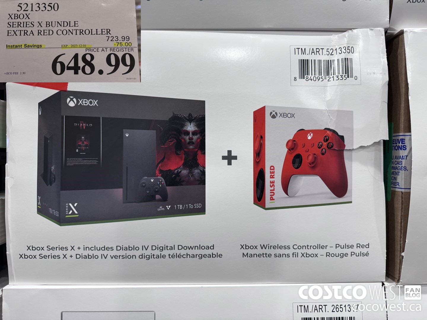 5213350 XBOX SERIES X CONSOLE EXTRA RED CONTROLLER ($75.00 INSTANT SAVINGS EXPIRES ON 2023-12-01) $648.99
