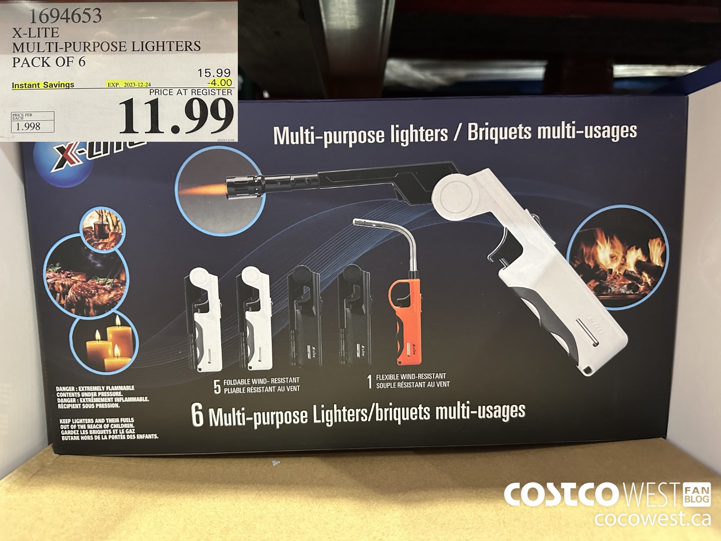 1694653 X-LITE MULTI-PURPOSE LIGHTERS PACK OF 6 ($4.00 INSTANT SAVINGS EXPIRES ON 2023-12-24) $11.99