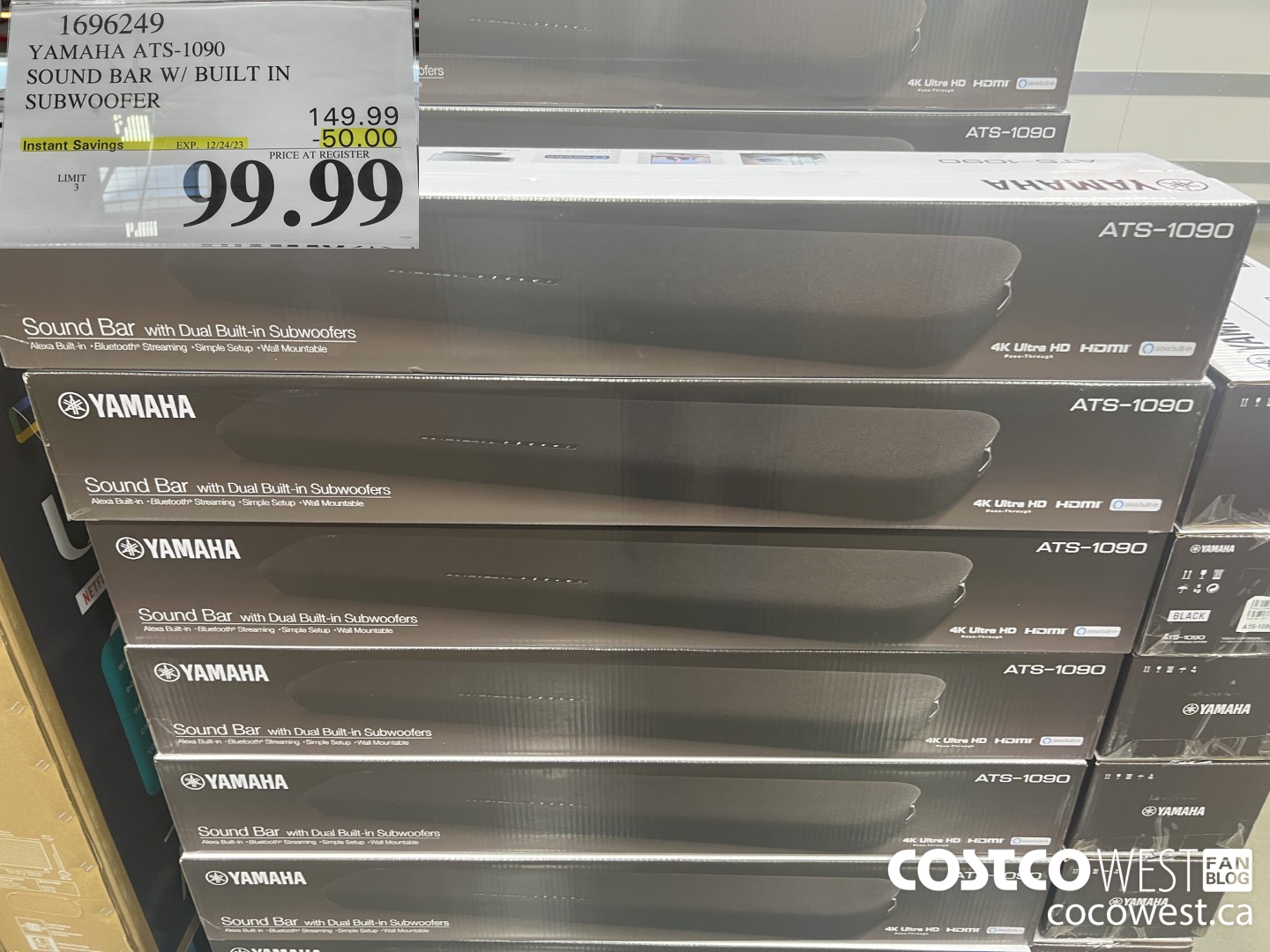 1696249 YAMAHA ATS-1090 SOUNDBAR W/BUILT IN SUBWOOFER ($50.00 INSTANT SAVINGS EXPIRES ON 2023-12-24) $99.99