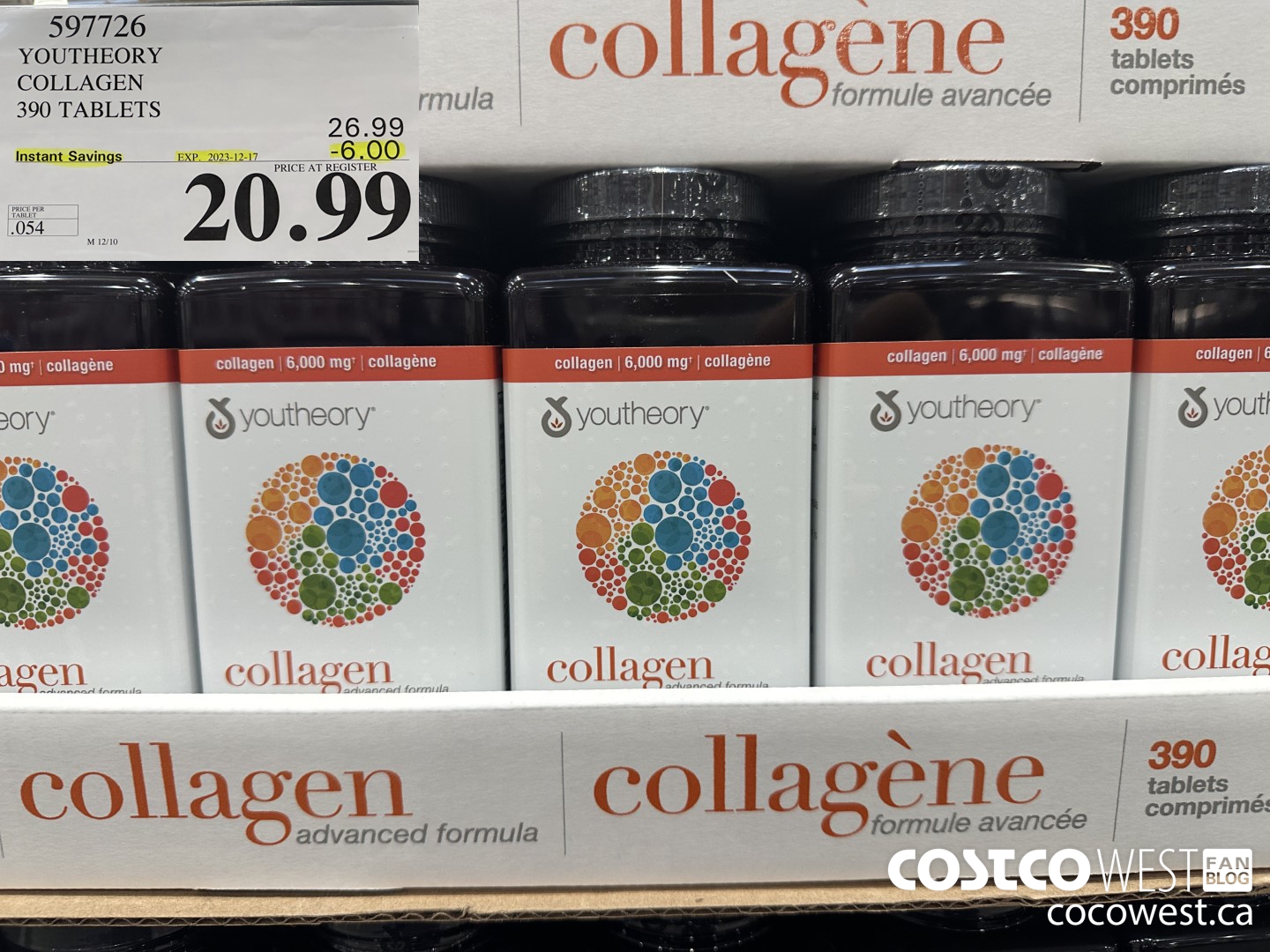 597726 YOUTHEORY COLLAGEN 390 TABLETS ($6.00 INSTANT SAVINGS EXPIRES ON 2023-12-17) $20.99