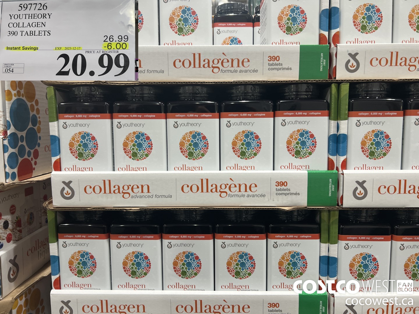 597726 YOUTHEORY COLLAGEN 390 TABLETS ($6.00 INSTANT SAVINGS EXPIRES ON 2023-12-17) $20.99