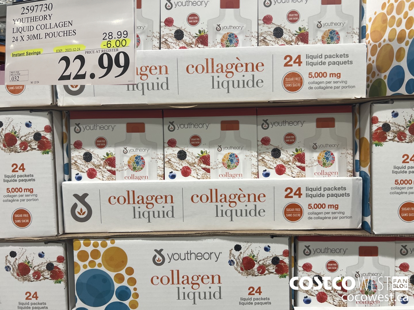 2597730 YOUTHEORY LIQUID COLLAGEN 24 X 30ML POUCHES ($6.00 INSTANT SAVINGS EXPIRES ON 2023-12-24) $22.99