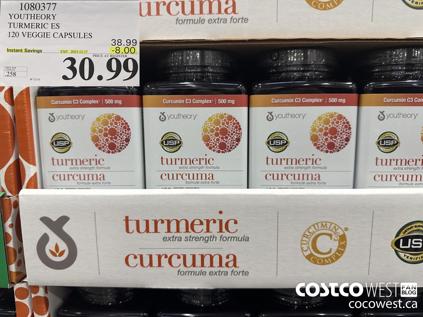 1080377 YOUTHEORY TURMERIC ES 120 VEGGIE CAPSULES ($8.00 INSTANT SAVINGS EXPIRES ON 2023-12-17) $30.99