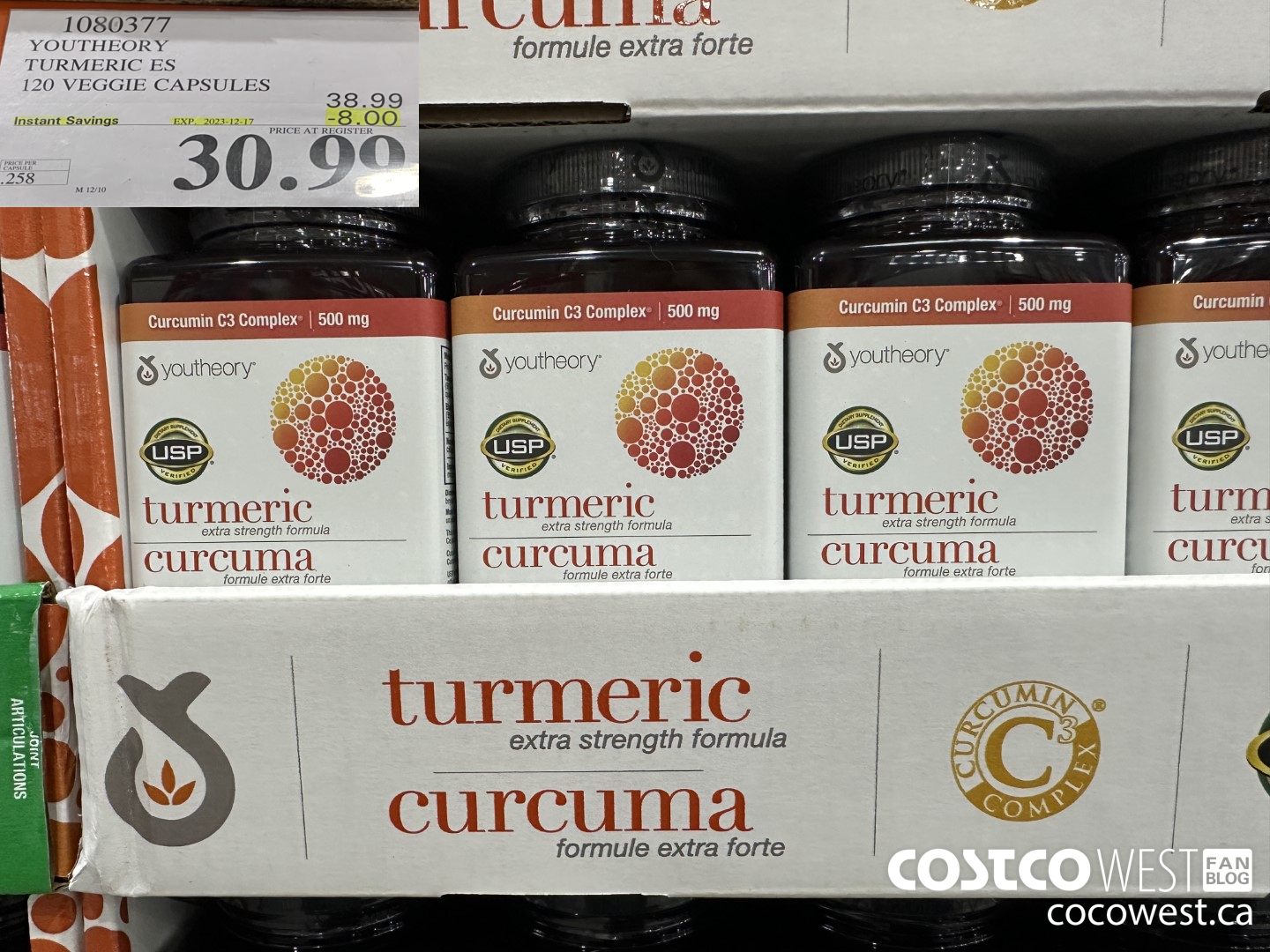 1080377 YOUTHEORY TURMERIC ES 120 VEGGIE CAPSULES ($8.00 INSTANT SAVINGS EXPIRES ON 2023-12-17) $30.99