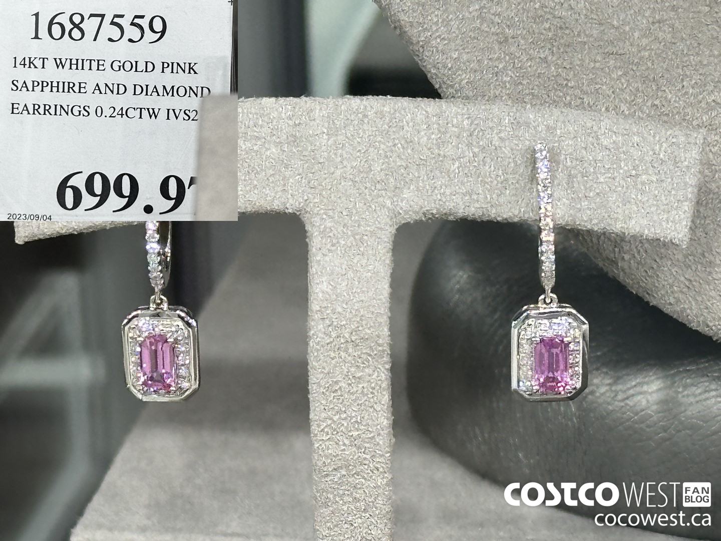 Weekend Update Costco Sale Items For Jan 26 28 2024 For BC AB MB   14KT WHITE GOLD PINK SAPPHIRE AND DIAMOND EARRINGS 024CTW IVS2 20240126 155069 