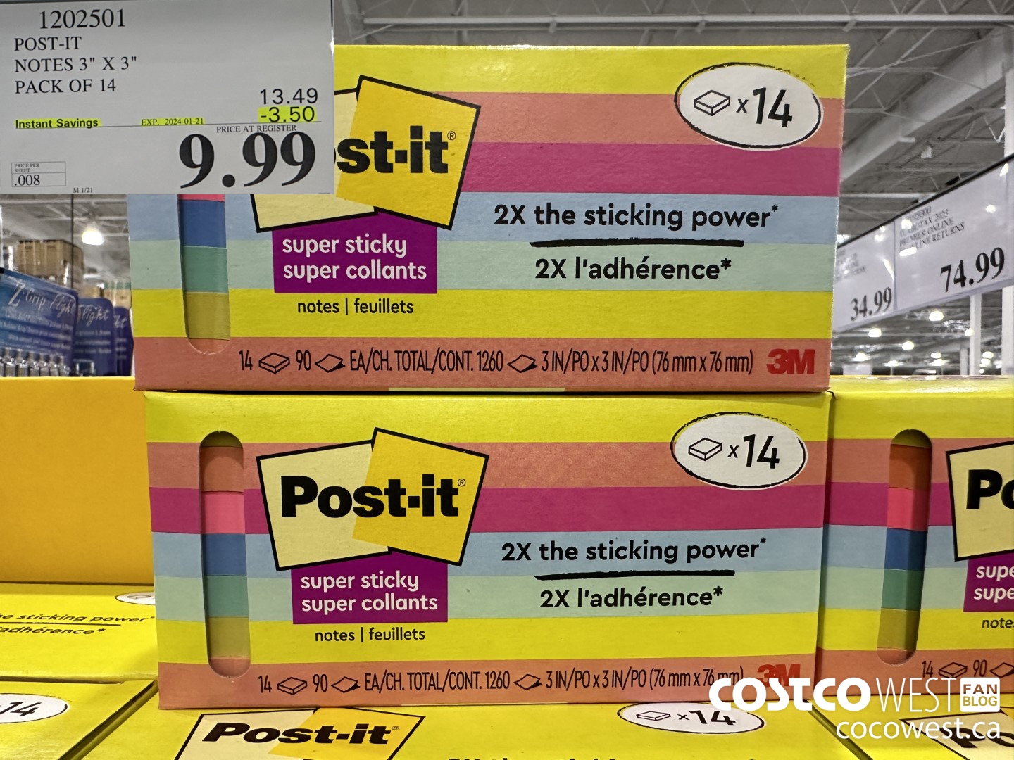 1202501 3M POST-IT NOTES 3