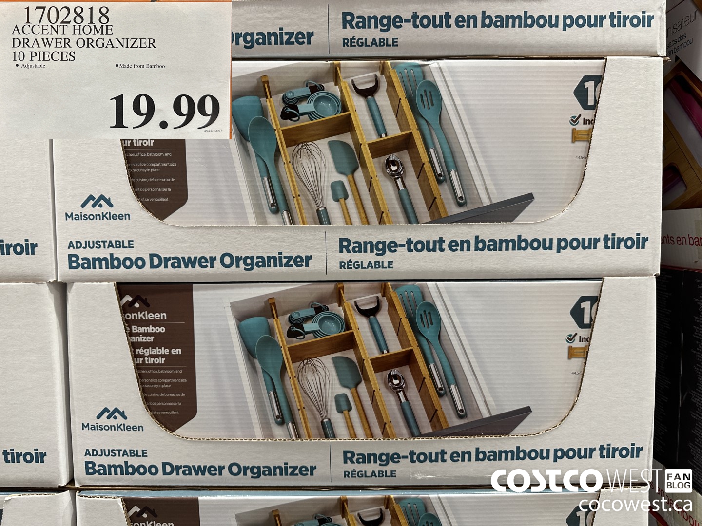 1702818 ACCENT HOME DRAWER ORGANIZER 10 PIECES $19.99