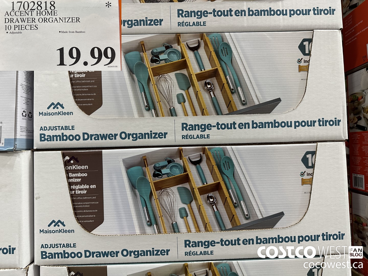 1702818 ACCENT HOME DRAWER ORGANIZER 10 PIECES $19.99