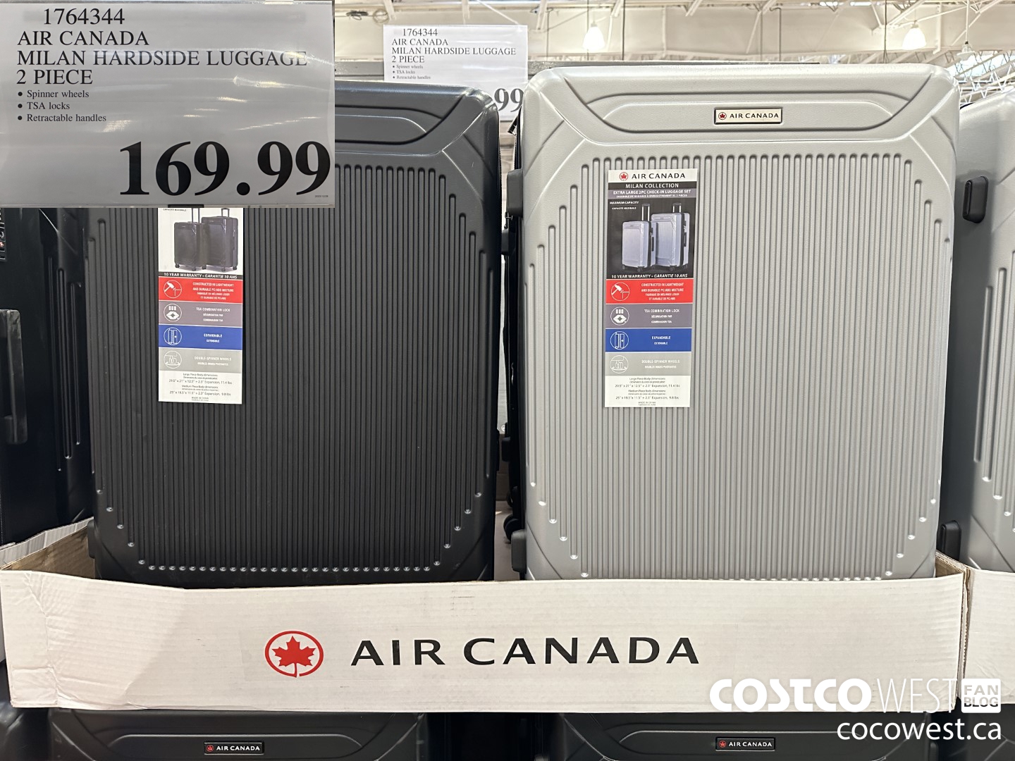 1764344 AIR CANADA MILAN HARDSIDE LUGGAGE 2 PIECE $169.99