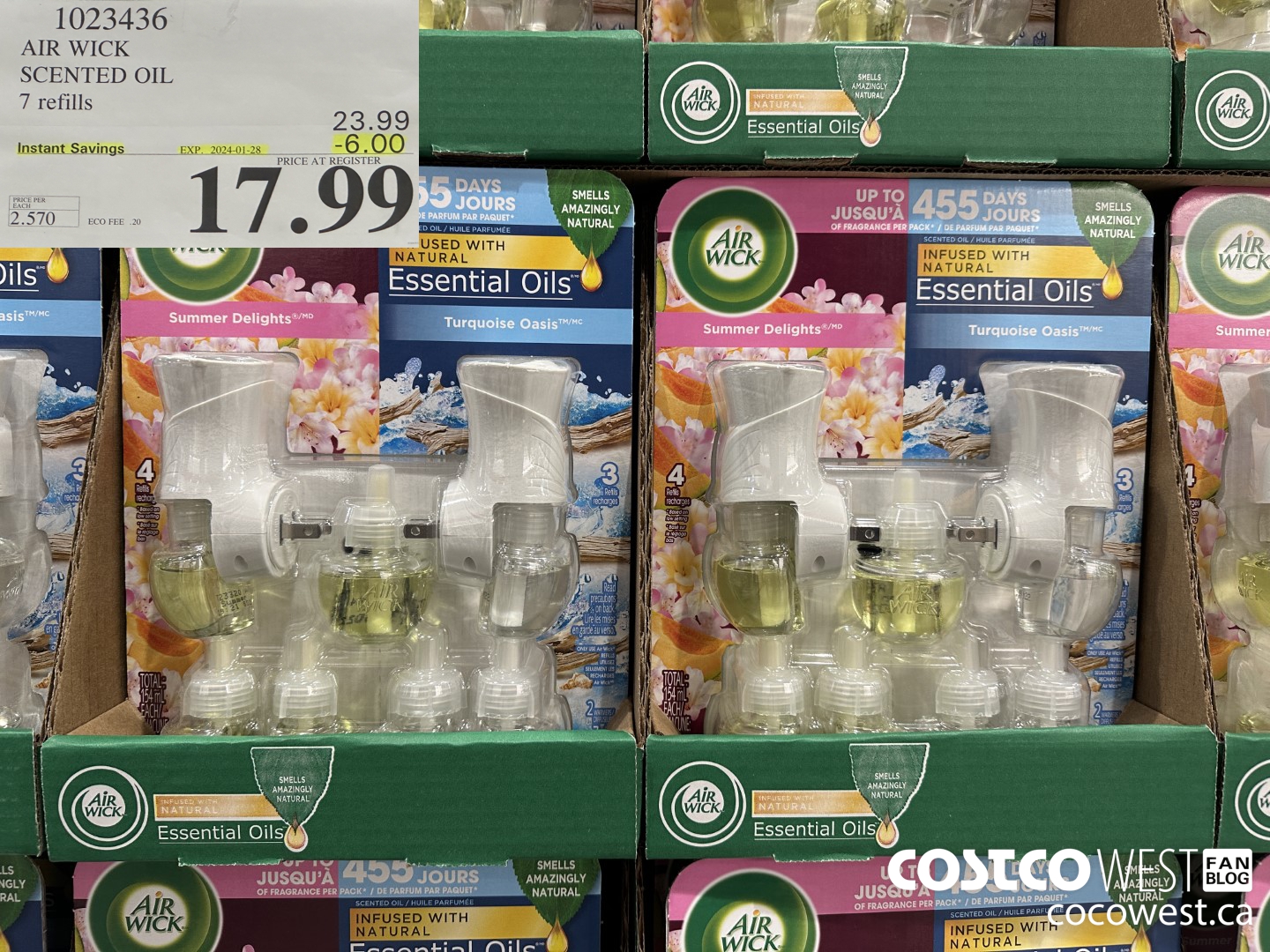 1023436 AIR WICK SCENTED OIL 7 refills ($6.00 INSTANT SAVINGS EXPIRES ON 2024-01-28) $17.99