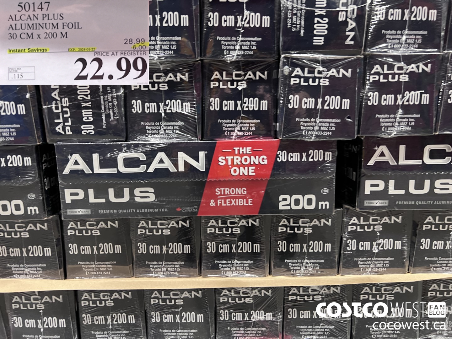 50147 ALCAN PLUS ALUMINUM FOIL 30 cm x 200 m ($6.00 INSTANT SAVINGS EXPIRES ON 2024-01-22) $22.99