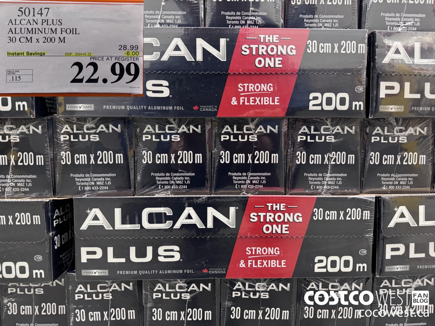 50147 ALCAN PLUS ALUMINUM FOIL 30 cm x 200 m ($6.00 INSTANT SAVINGS EXPIRES ON 2024-01-22) $22.99