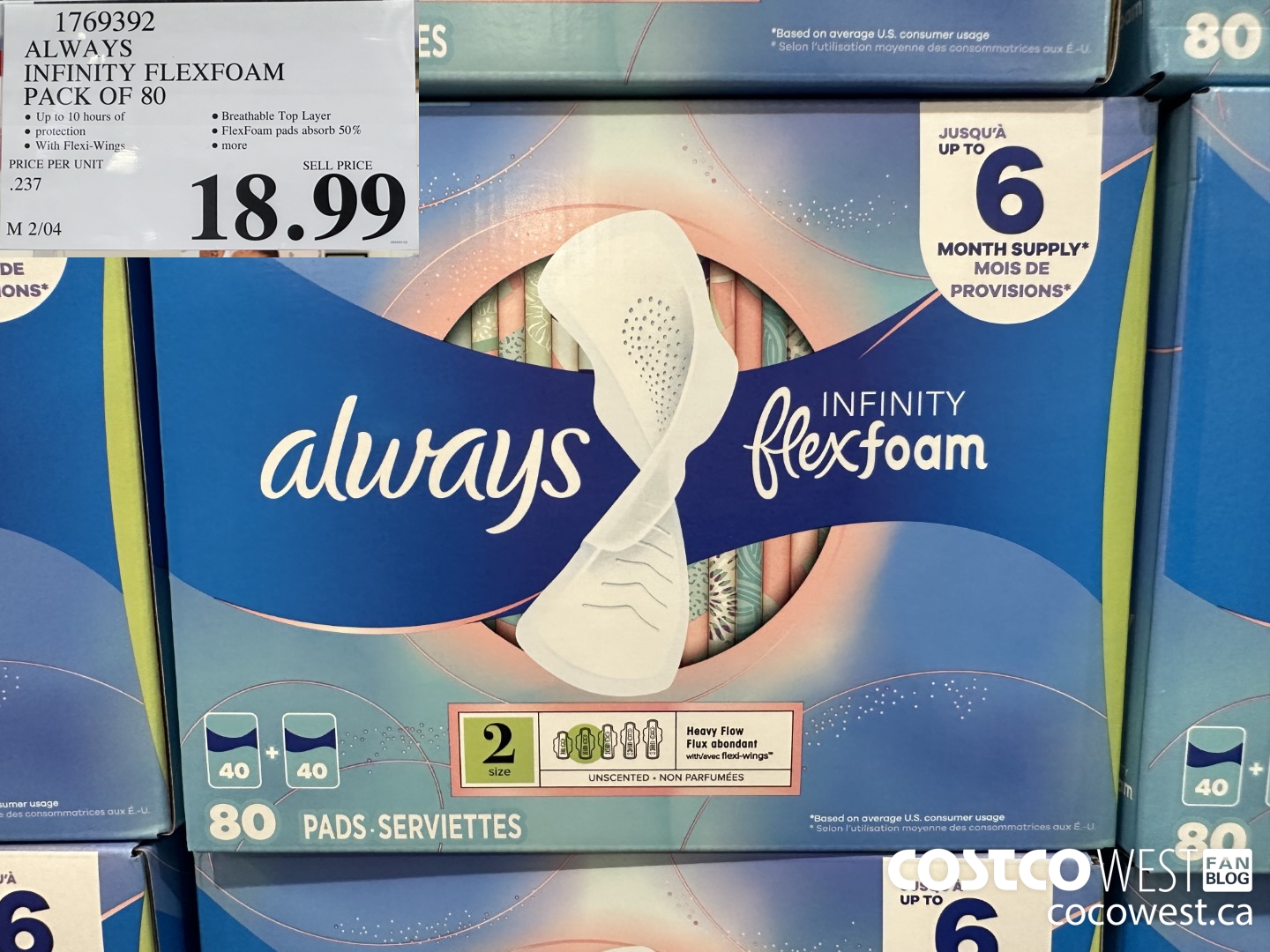 1769392 ALWAYS INFININTY FLEXFOAM PACK OF 8 $18.99