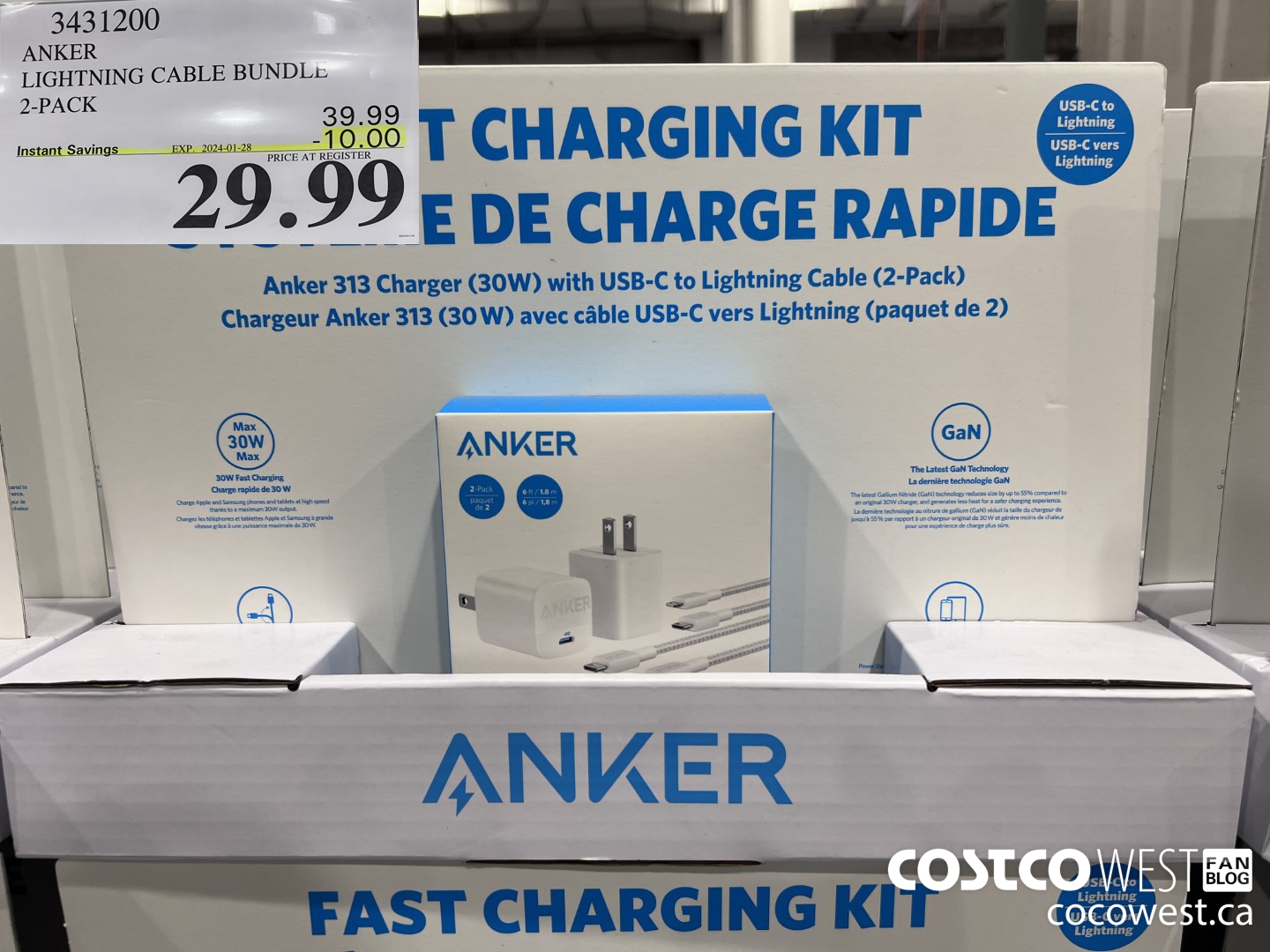 3431200 ANKER LIGHTNING CABLE BUNDLE 2-PACK ($10.00 INSTANT SAVINGS EXPIRES ON 2024-01-28) $29.99