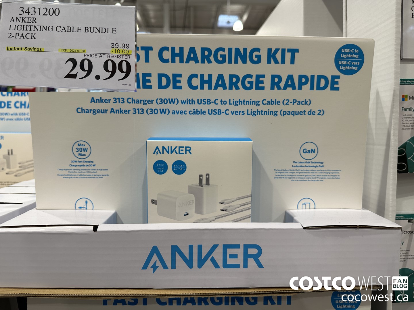 3431200 ANKER LIGHTNING CABLE BUNDLE 2-PACK ($10.00 INSTANT SAVINGS EXPIRES ON 2024-01-28) $29.99