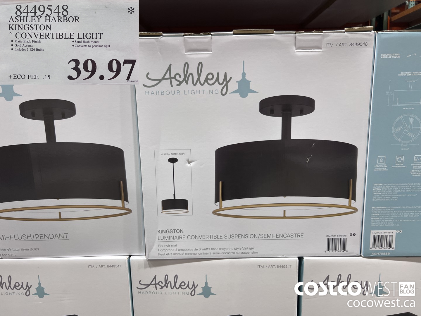 8449548 ASHLEY HARBOR KINGSTON CONVERTIBLE LIGHT $39.97