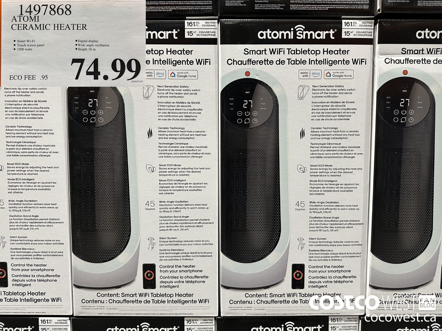 1497868 ATOMI CERAMIC HEATER $74.99