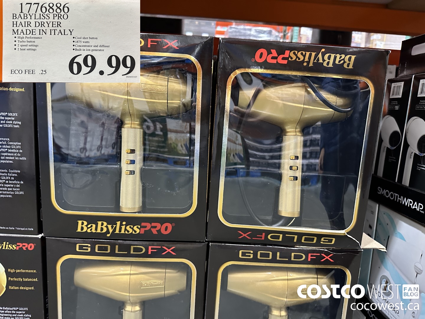 1776886 BABYLISS PRO HIGH PERFORMANCE HAIR DRYER $69.99