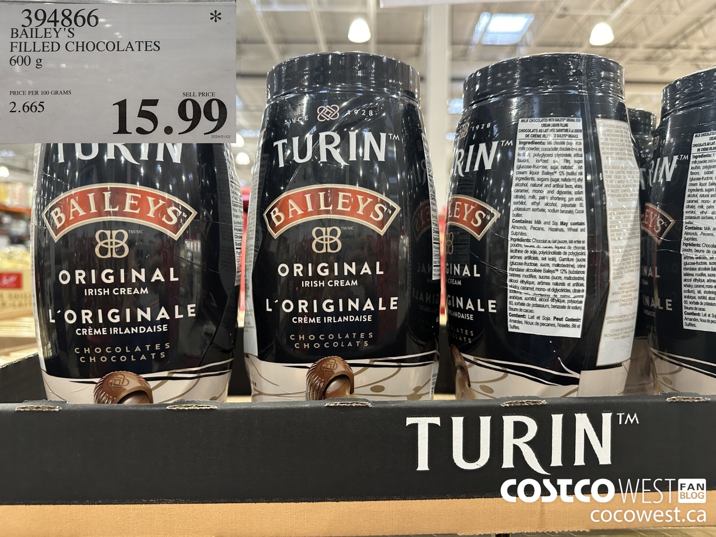 394866 BAILEY'S FILLED CHOCOLATES 600 g $15.99