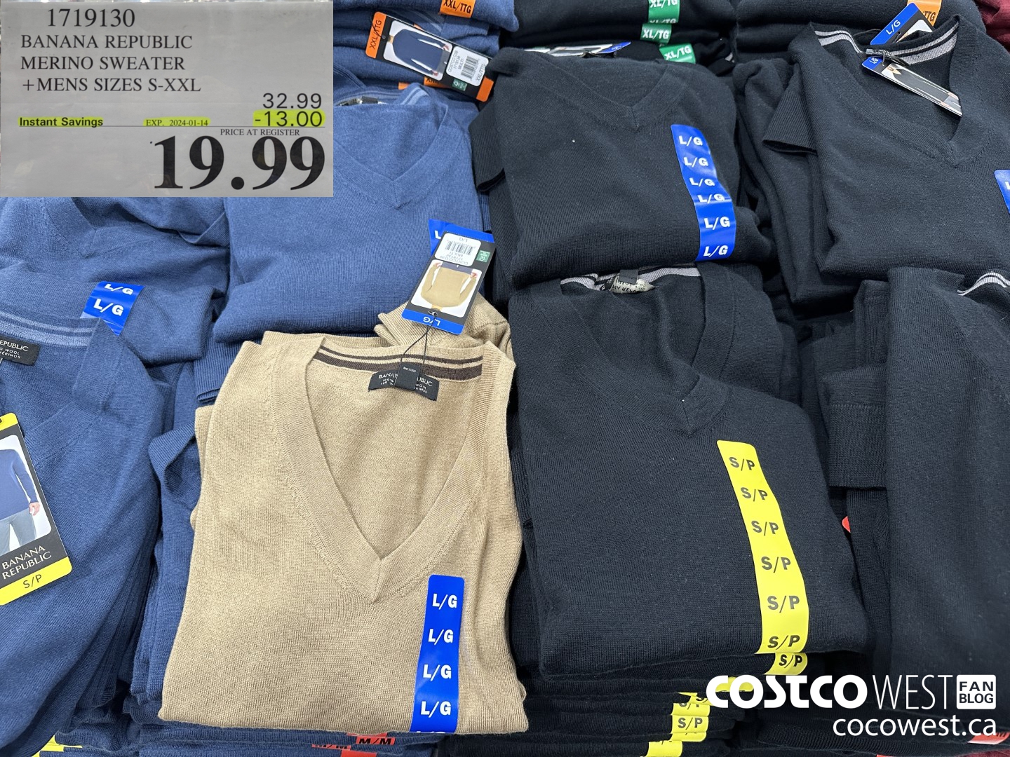 1719130 BANANA REPUBLIC MERINO SWEATER MENS SIZES S-XXL ($13.00 INSTANT SAVINGS EXPIRES ON 2024-01-14) $19.99