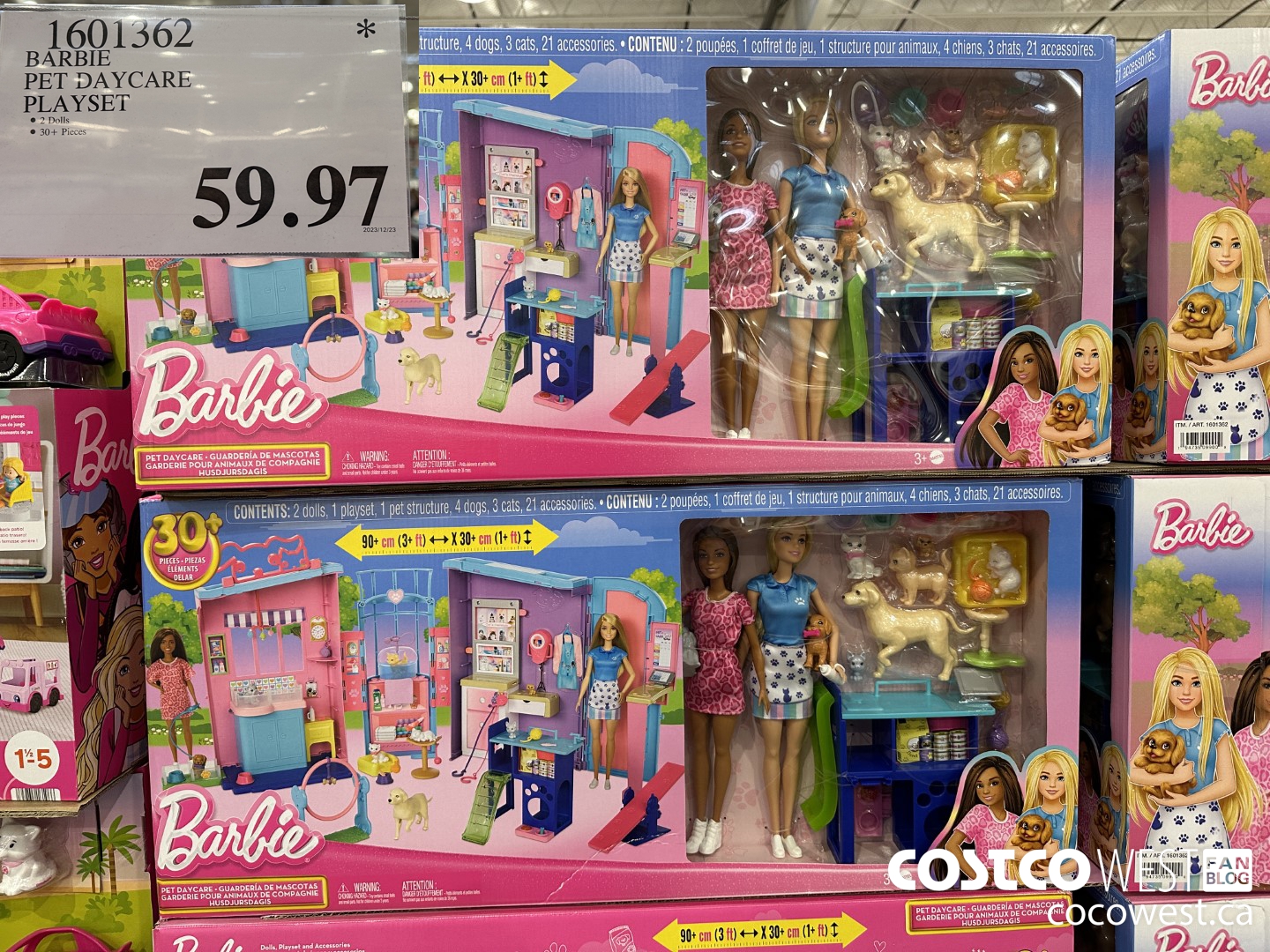 1601362 BARBIE PET DAYCARE PLAYSET $59.97