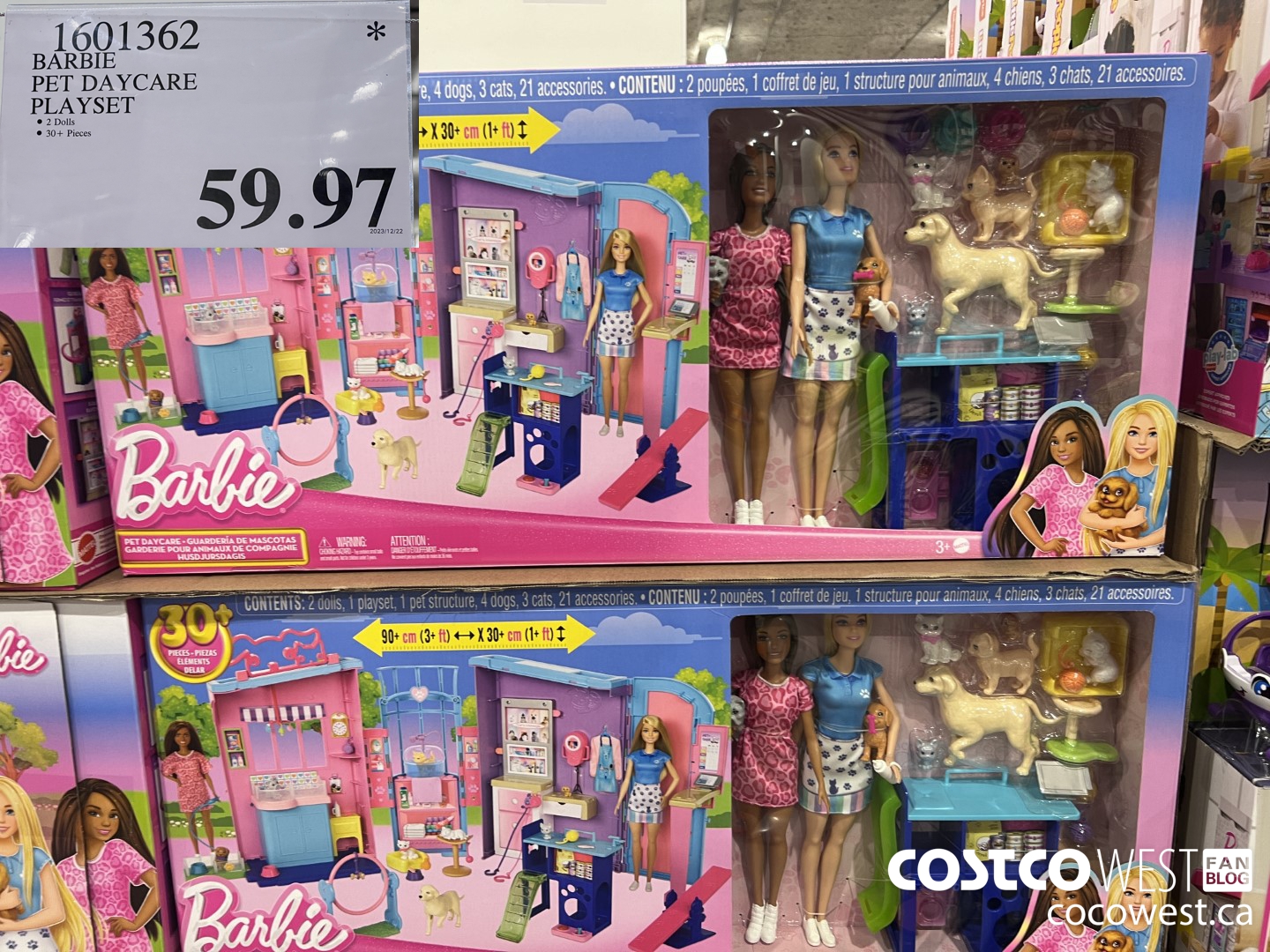 1601362 BARBIE PET DAYCARE PLAYSET $59.97