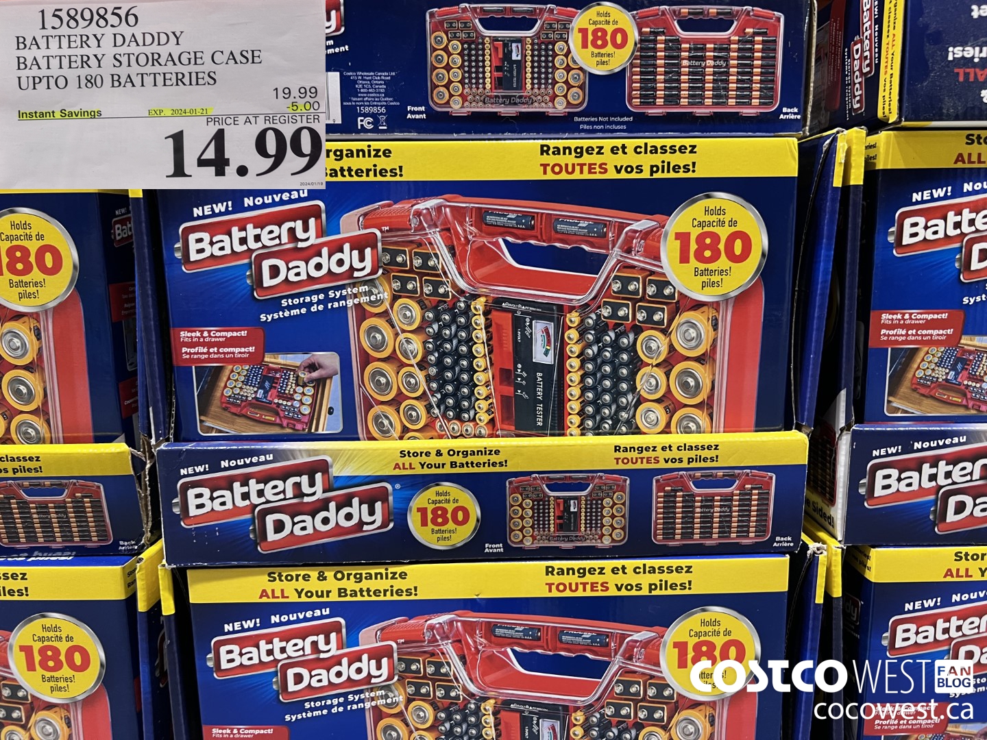 1589856 BATTERY DADDY BATTERY STORAGE CASE UP TO 180 BATTERIES ($5.00 INSTANT SAVINGS EXPIRES ON 2024-01-21) $14.99