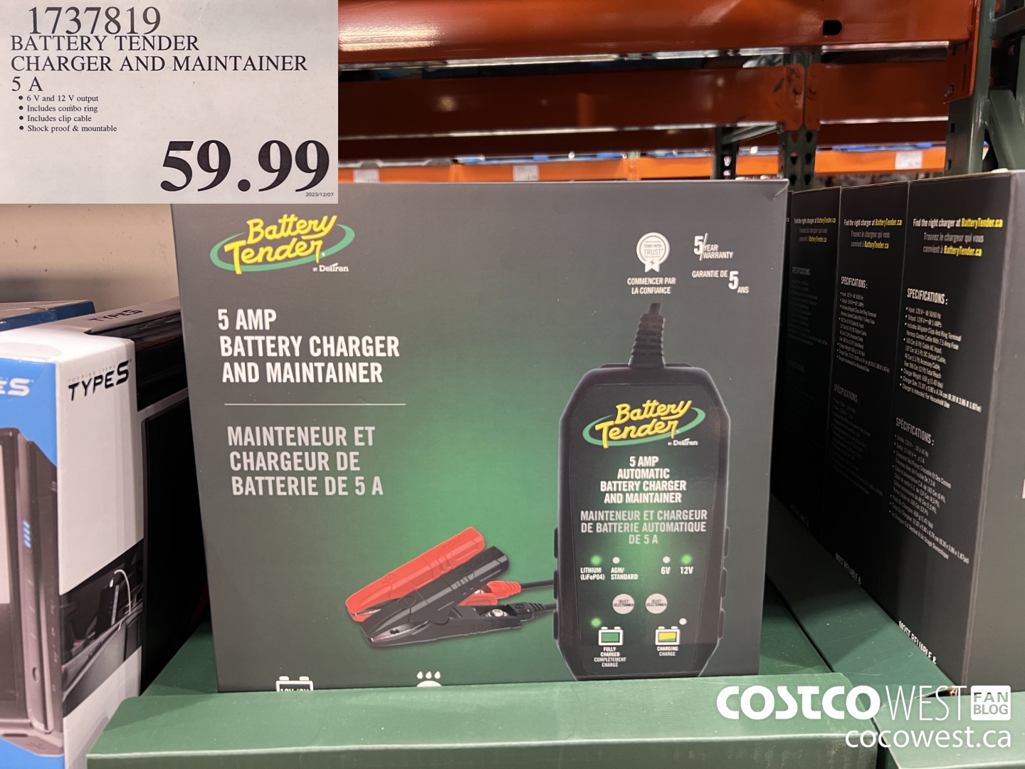 1737819 BATTERY TENDER CHARGER AND MAINTAINER 5 A $59.99