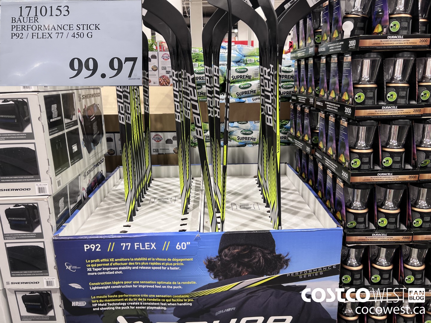 1710153 BAUER PERFORMANCE STICK P92 / FLEX 77 / 450G $99.97