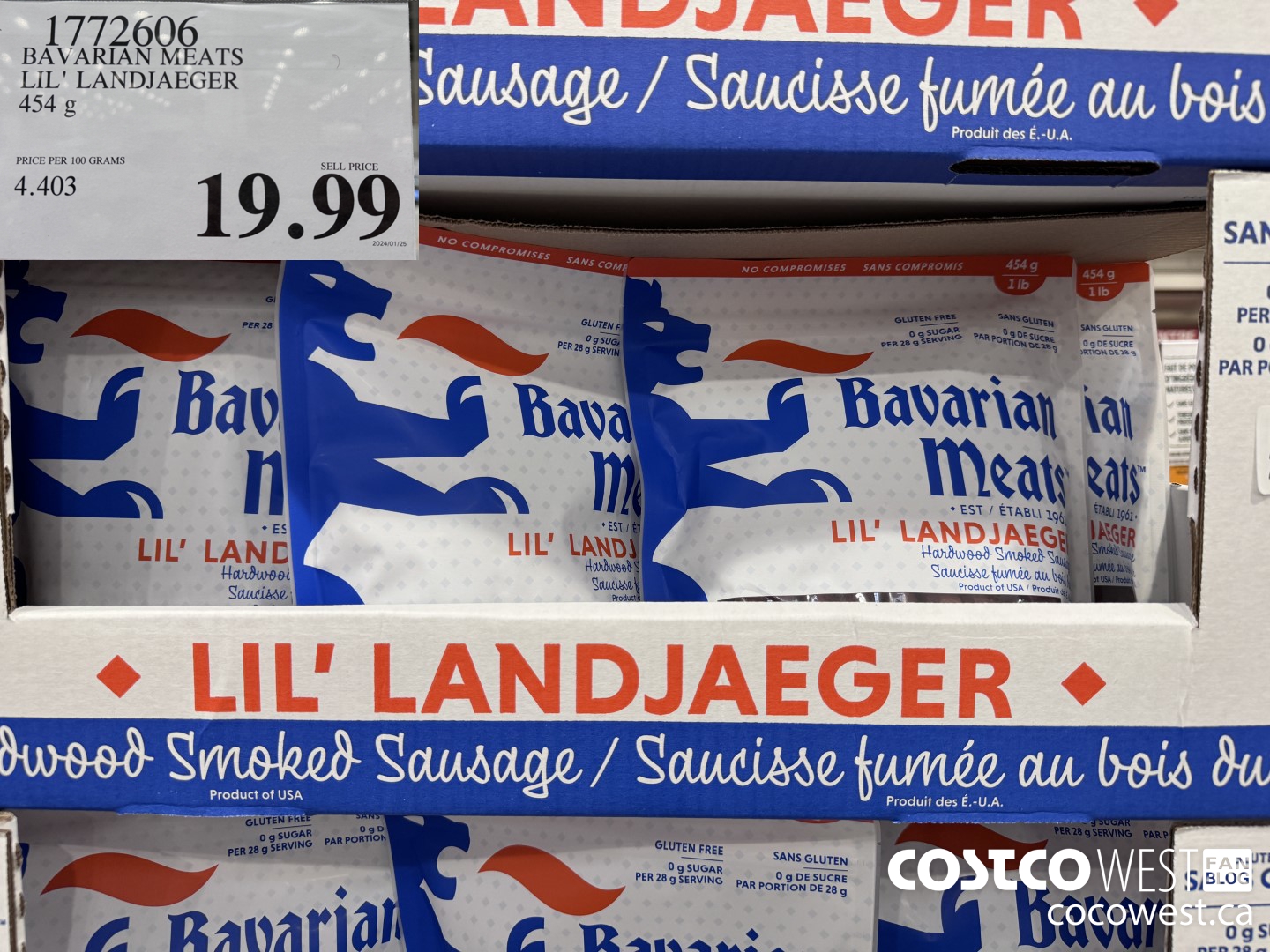 1772606 BAVARIAN MEATS LIL' LANDJAEGER 454G $19.99