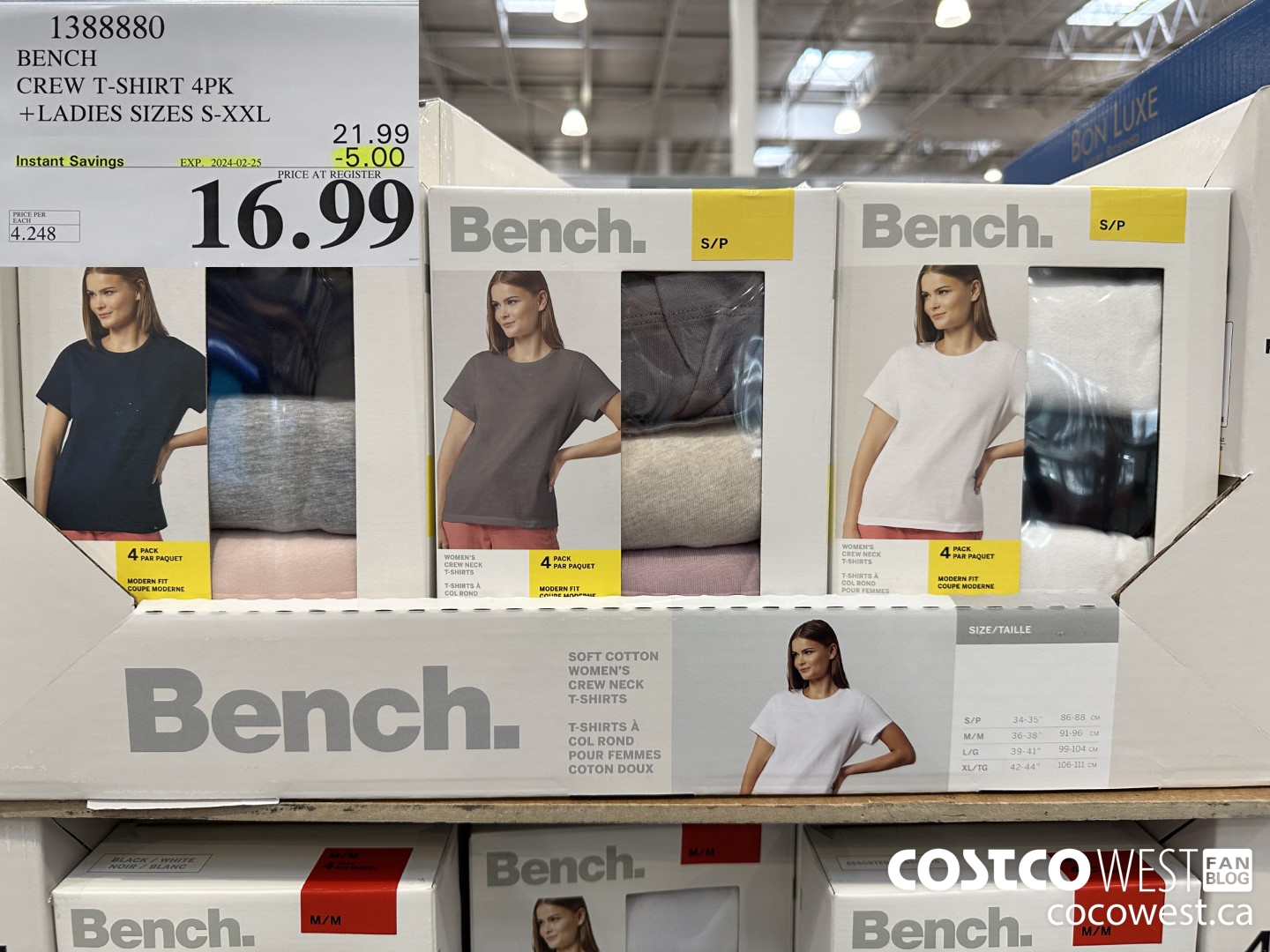 1388880 BENCH CREW TSHIRT 4PK LADIES SIZES S-XXL ($5.00 INSTANT SAVINGS EXPIRES ON 2024-02-25) $16.99