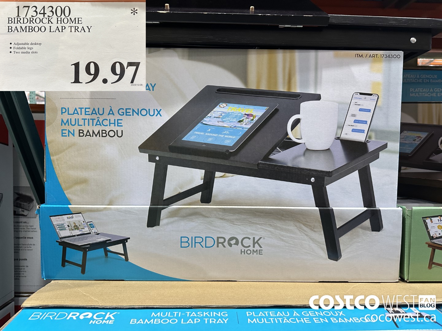 1734300 BIRDROCK HOME BAMBOO LAP TRAY $19.97