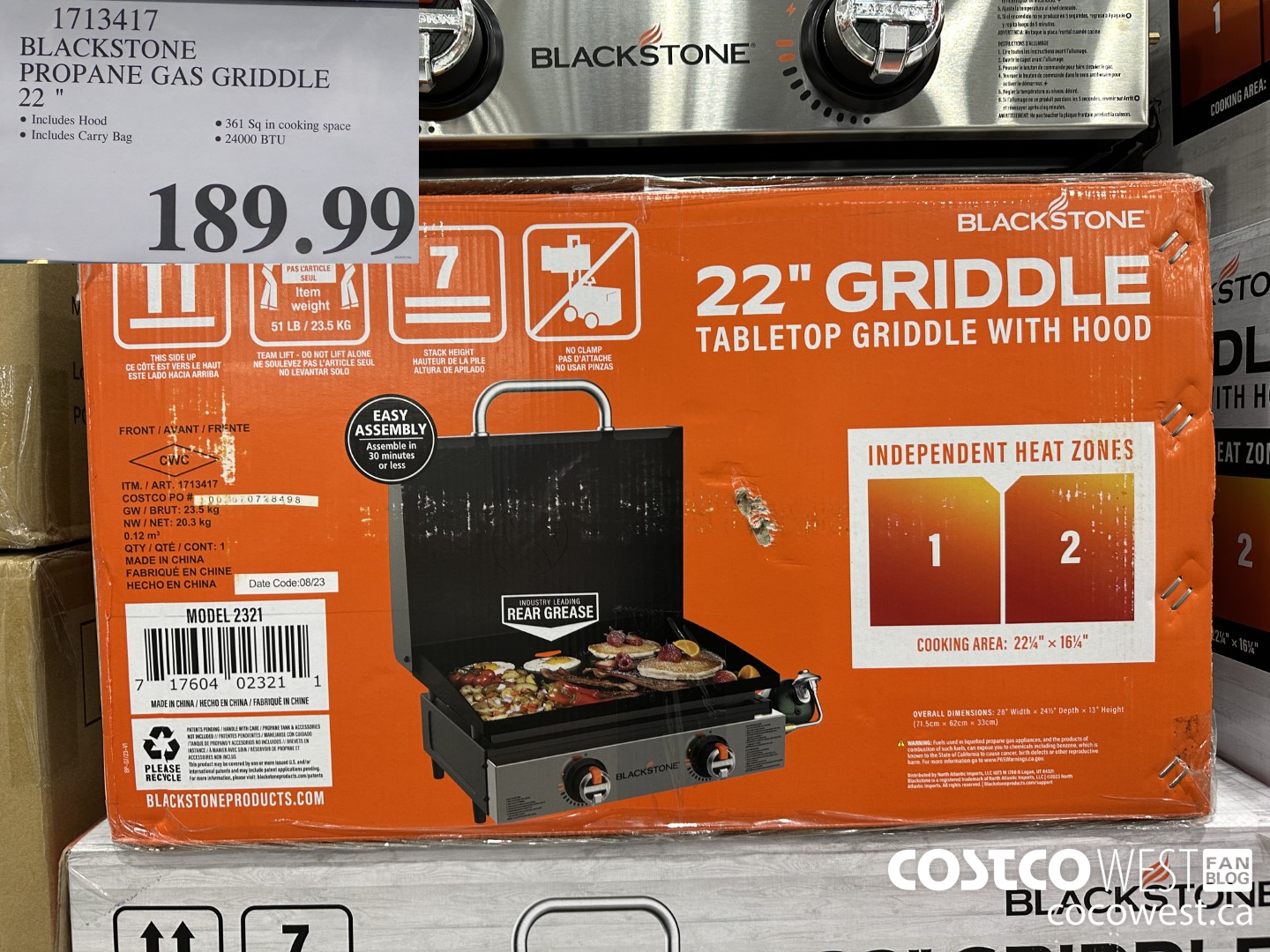 1713417 BLACKSTONE PROPANE GAS GRIDDLE 22