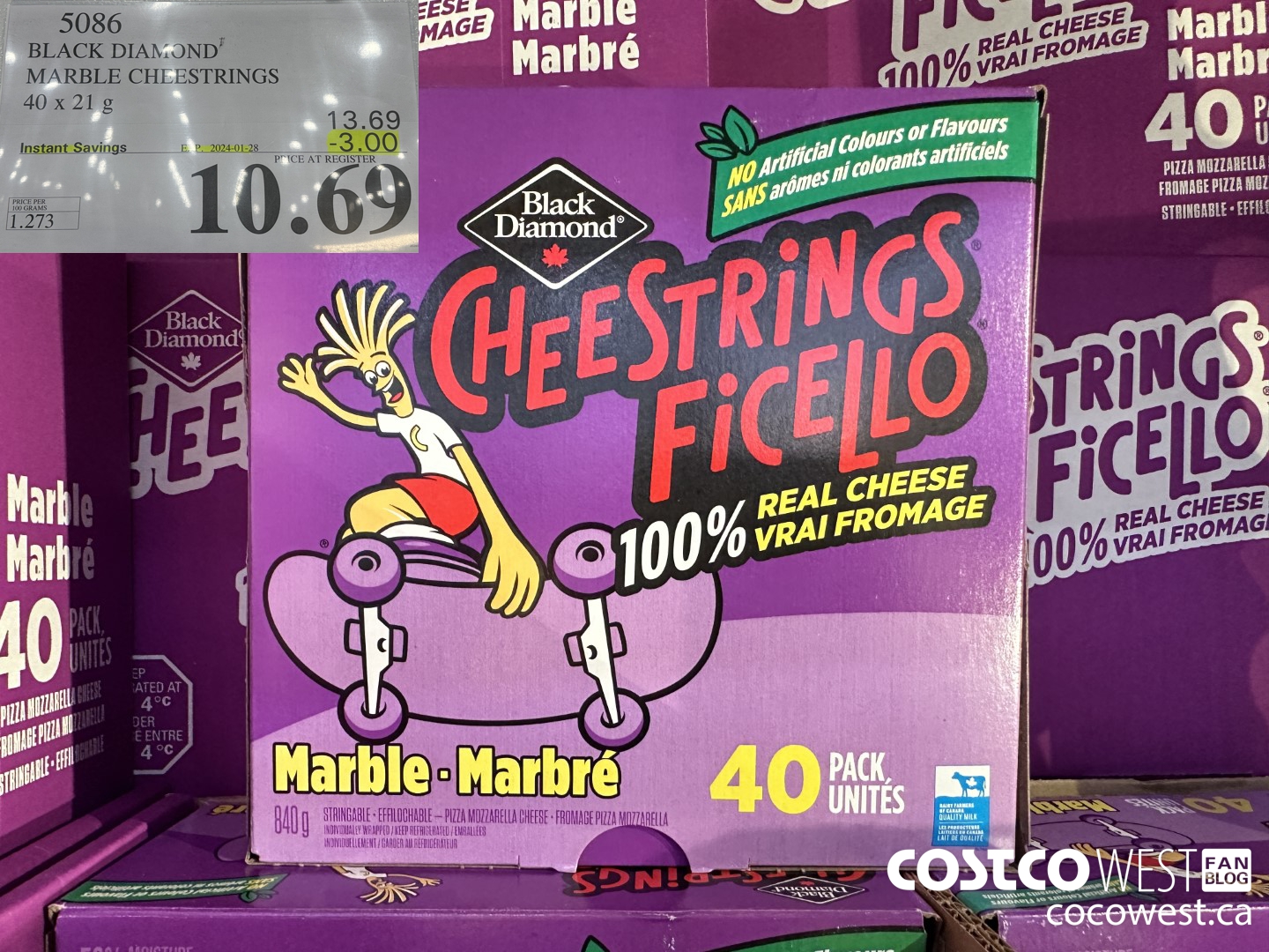 5086 BLACK DIAMOND MARBLE CHEESESTRINGS 40 x 21 g ($3.00 INSTANT SAVINGS EXPIRES ON 2024-01-28) $10.69