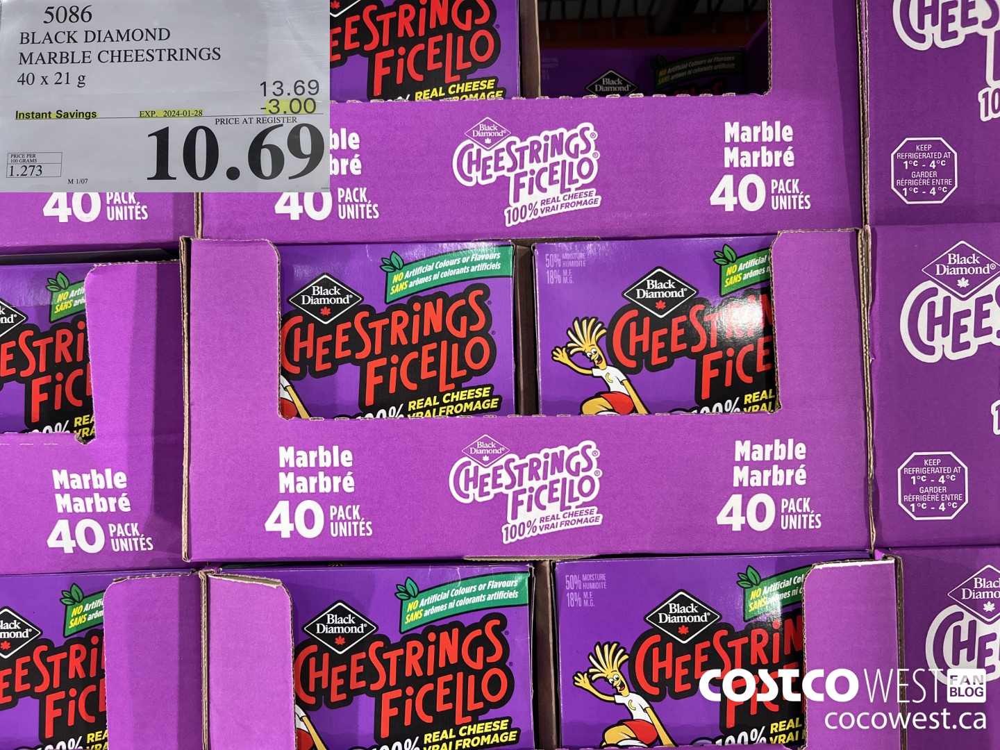 5086 BLACK DIAMOND MARBLE CHEESESTRINGS 40 x 21 g ($3.00 INSTANT SAVINGS EXPIRES ON 2024-01-28) $10.69