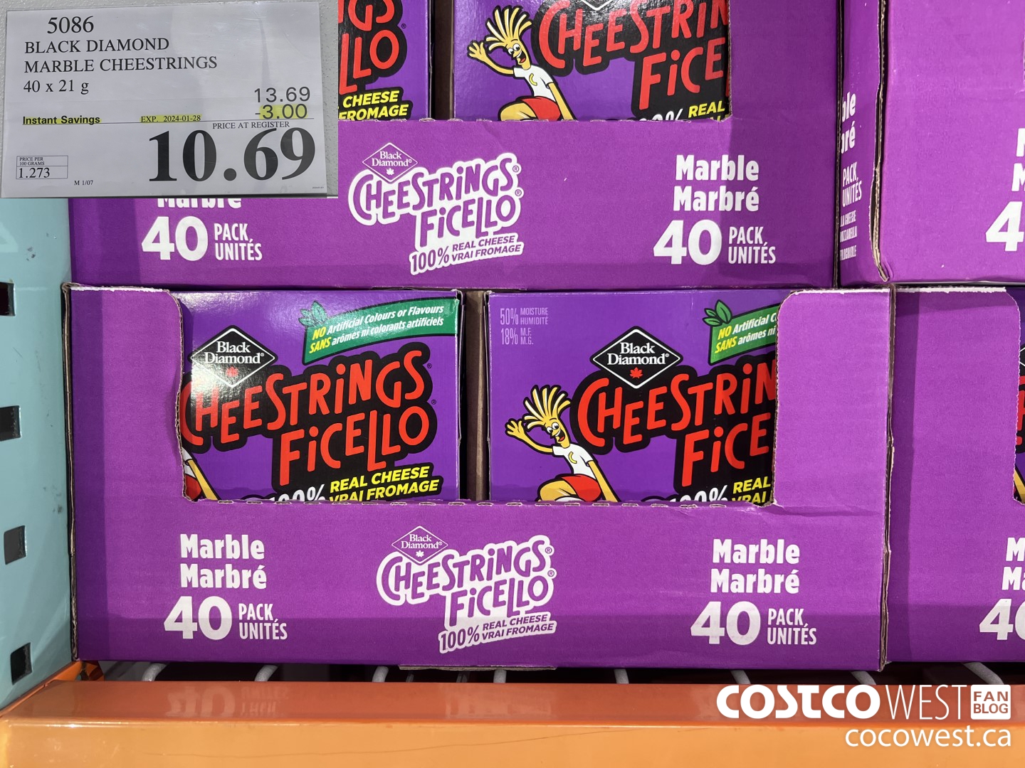 5086 BLACK DIAMOND MARBLE CHEESESTRINGS 40 x 21 g ($3.00 INSTANT SAVINGS EXPIRES ON 2024-01-28) $10.69