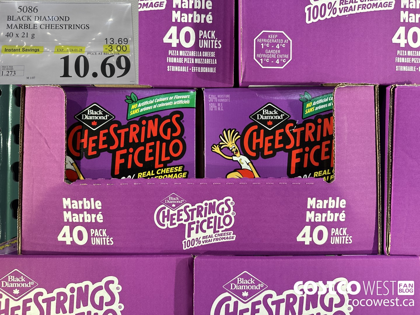 5086 BLACK DIAMOND MARBLE CHEESESTRINGS 40 x 21 g ($3.00 INSTANT SAVINGS EXPIRES ON 2024-01-28) $10.69