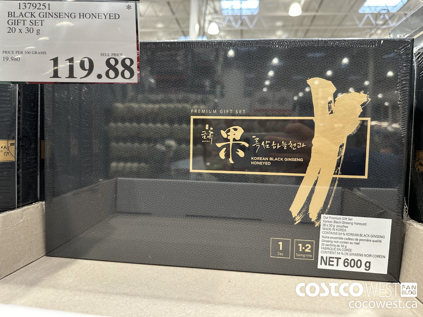 1379251 BLACK GINSENG HONEYED GIFT SET 20 X 30G $119.88