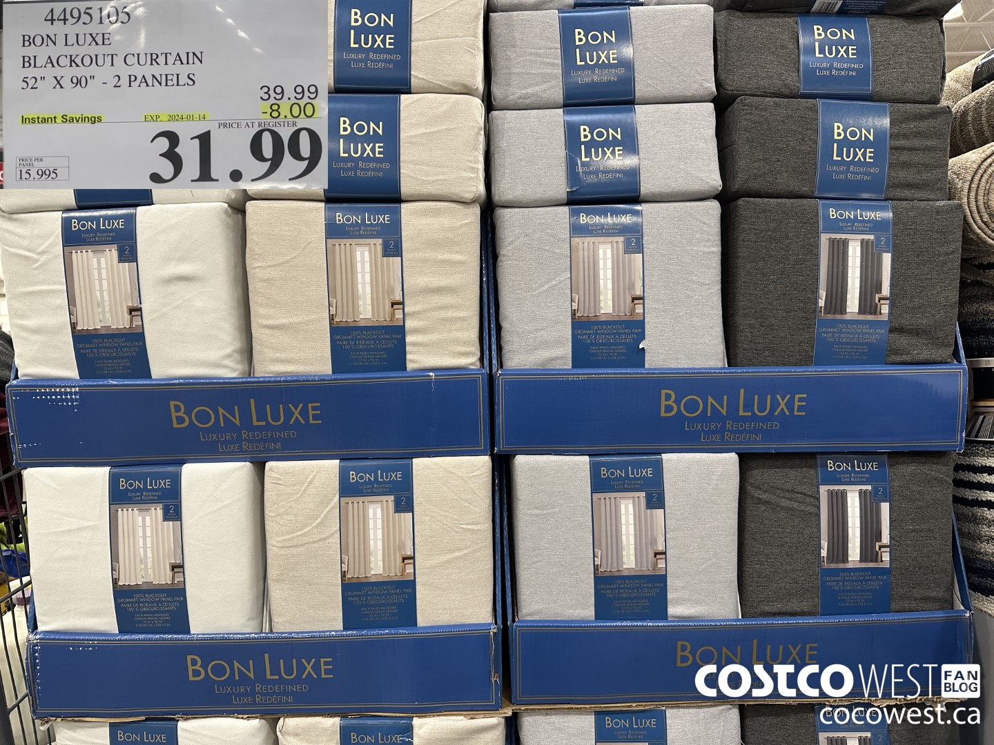 4495105 BON LUXE BLACKOUT CURTAIN 52