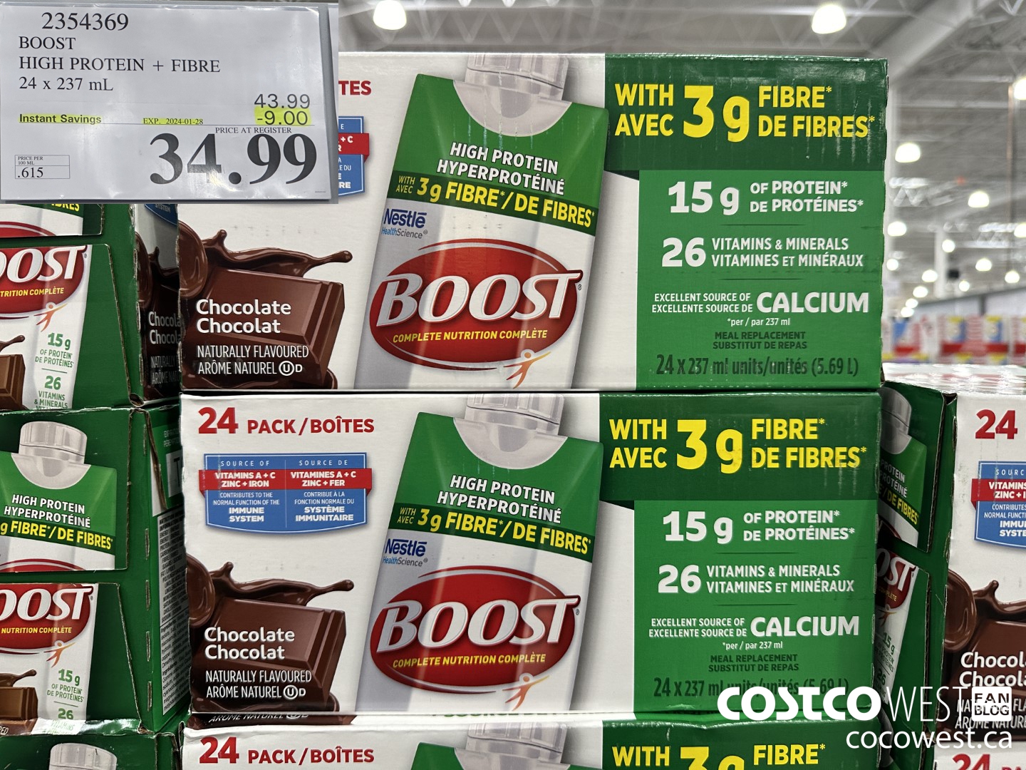 2354369 BOOST HIGH PROTEIN + FIBRE 24 X 237 ML ($9.00 INSTANT SAVINGS EXPIRES ON 2024-01-28) $34.99
