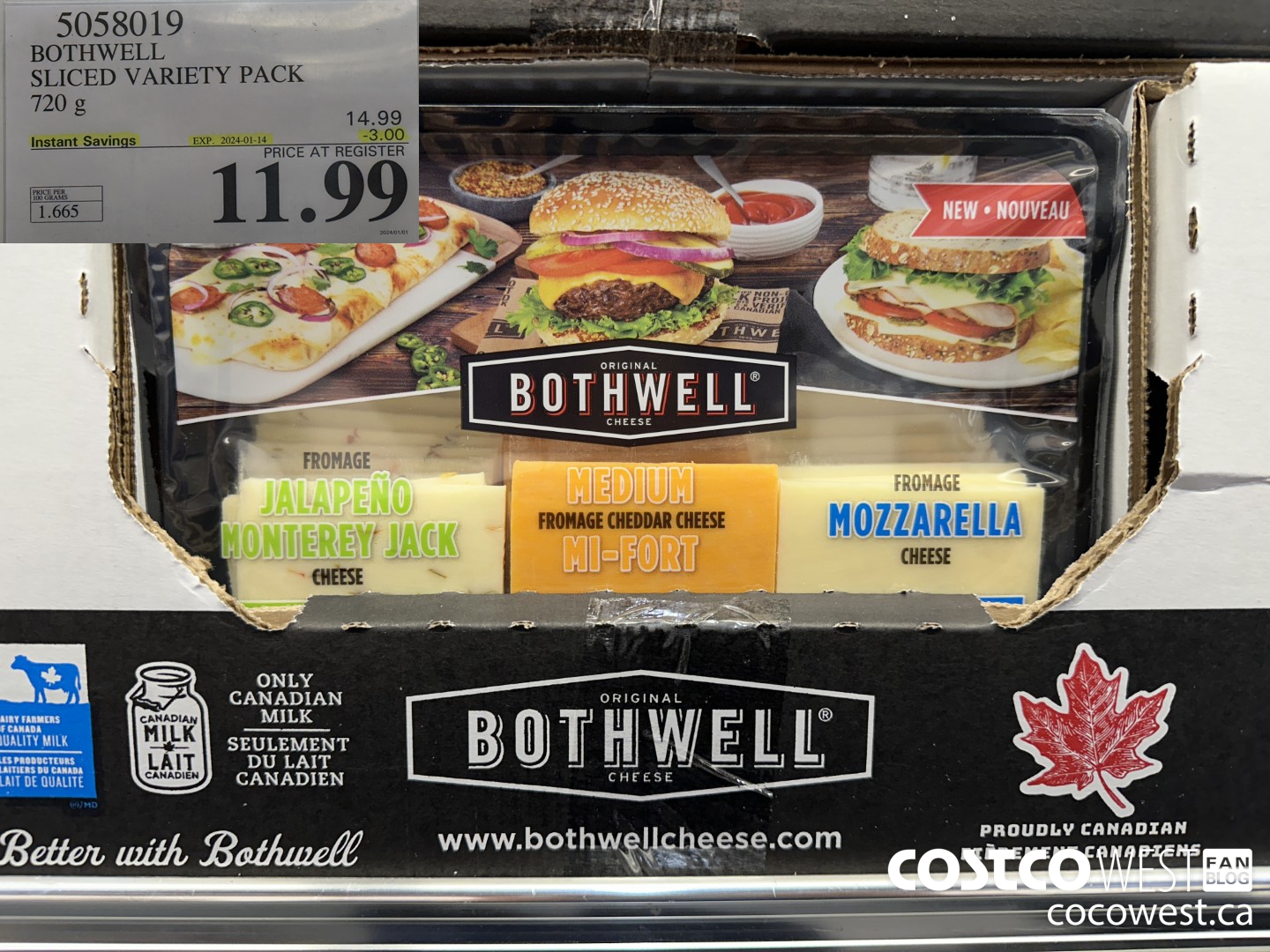 5058019 BOTHWELL SLICED VARIETY PACK 720 g ($3.00 INSTANT SAVINGS EXPIRES ON 2024-01-14) $11.99