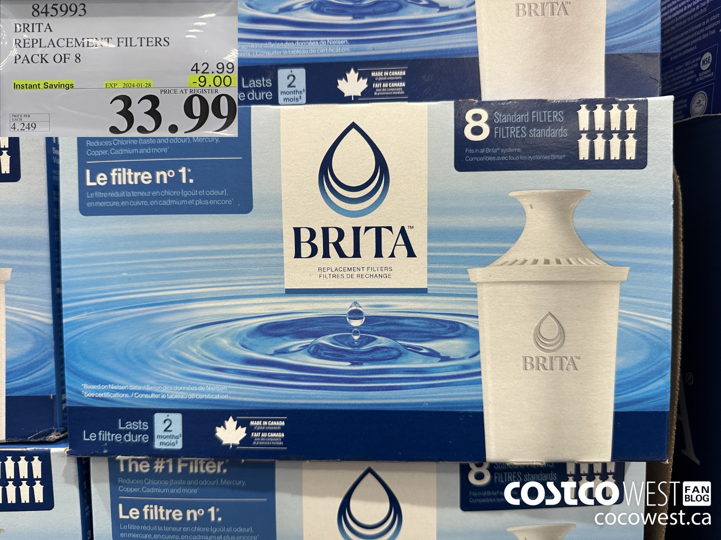 845993 BRITA REPLACEMENT FILTERS PACK OF 8 ($9.00 INSTANT SAVINGS EXPIRES ON 2024-01-28) $33.99
