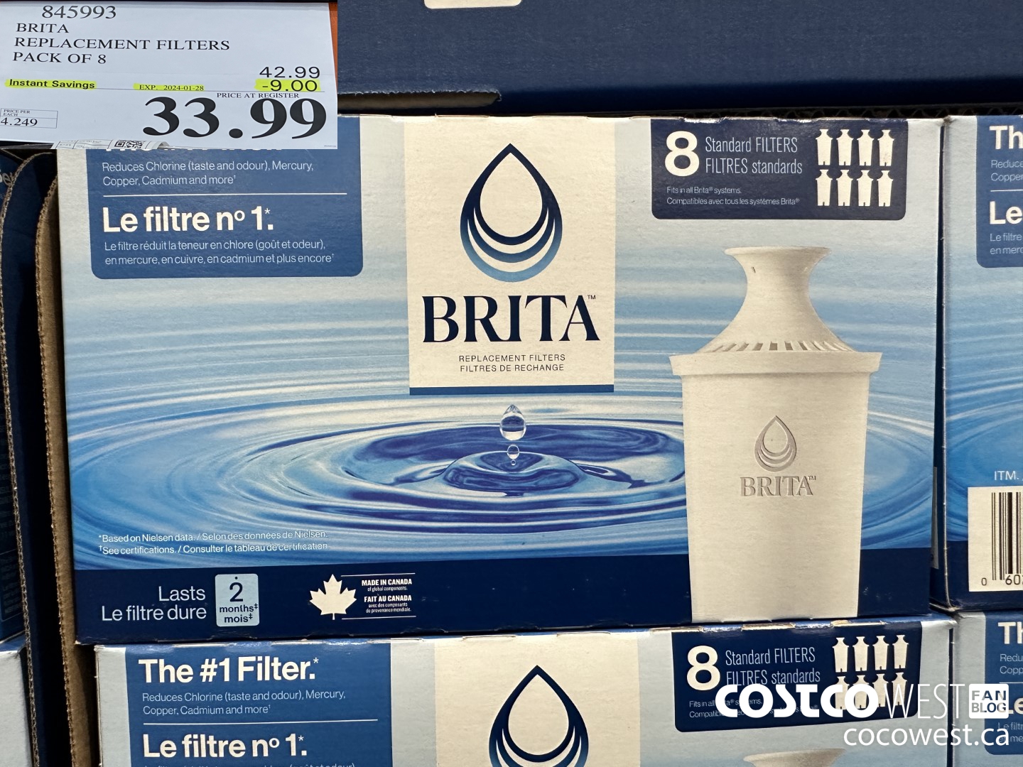 845993 BRITA REPLACEMENT FILTERS PACK OF 8 ($9.00 INSTANT SAVINGS EXPIRES ON 2024-01-28) $33.99