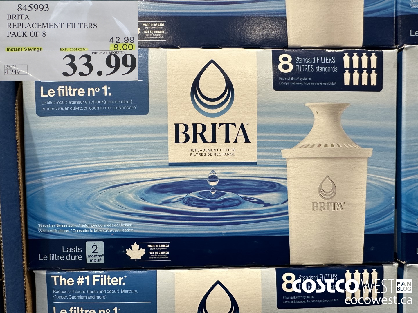 845993 BRITA REPLACEMENT FILTERS PACK OF 8 ($9.00 INSTANT SAVINGS EXPIRES ON 2024-02-04) $33.99