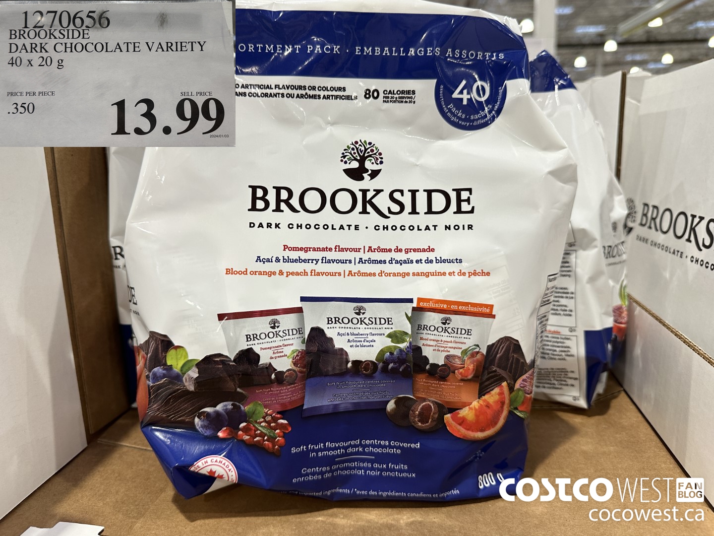 1270656 BROOKSIDE SUPERFRUIT VARIETY 40 x 20 g $13.99