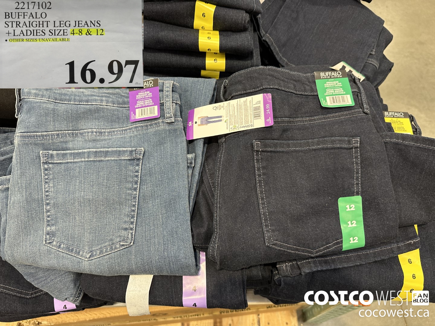 2217102 BUFFALO STRAIGHT LEG JEANS LADIES SIZE 4-8 & 12 $16.97