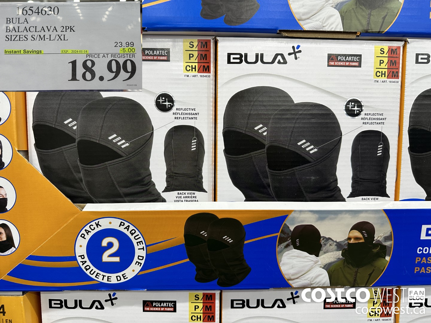 1654630 BULA BALACLAVA 2PK SIZES S/M-L/XL ($5.00 INSTANT SAVINGS EXPIRES ON 2024-01-14) $18.99
