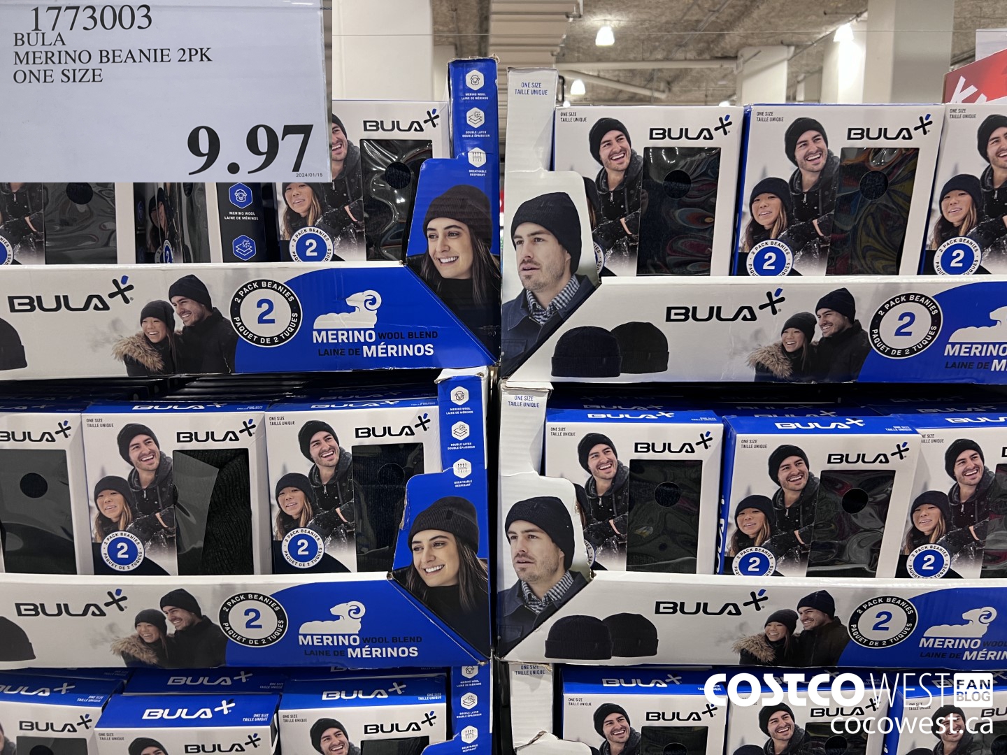 1773003 BULA MERINO BLEND BENIE 2PK ONE SIZE $9.97