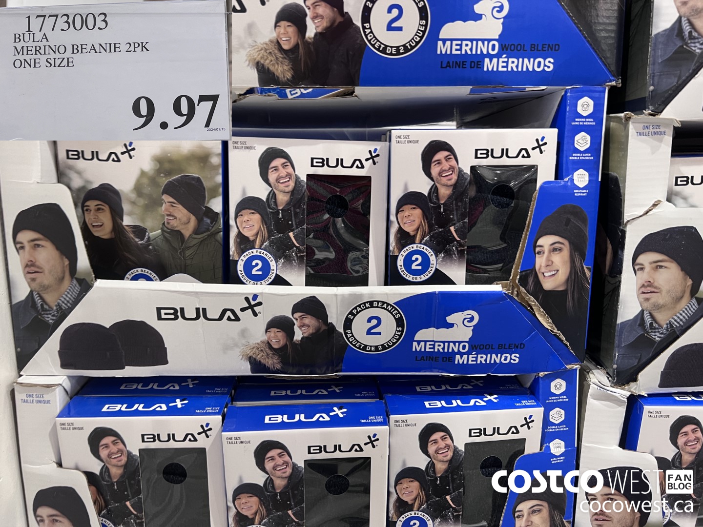 1773003 BULA MERINO BLEND BENIE 2PK ONE SIZE $9.97